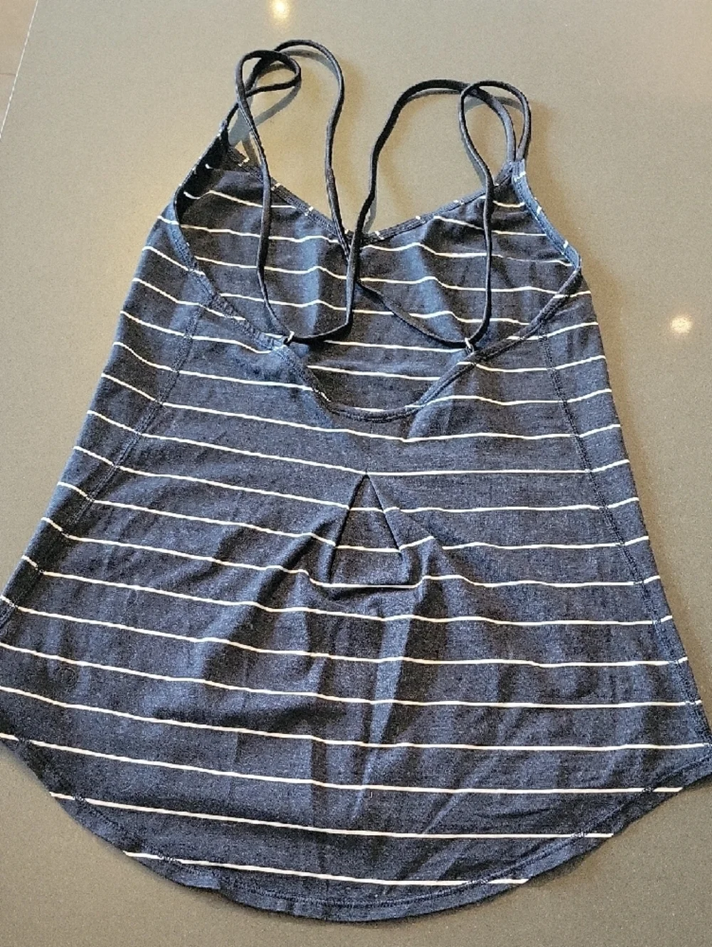 Striped Navy Blue Lululemon Spaghetti Strap Tank Top - Picture 2 of 4